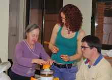 In the kitchen with assistence